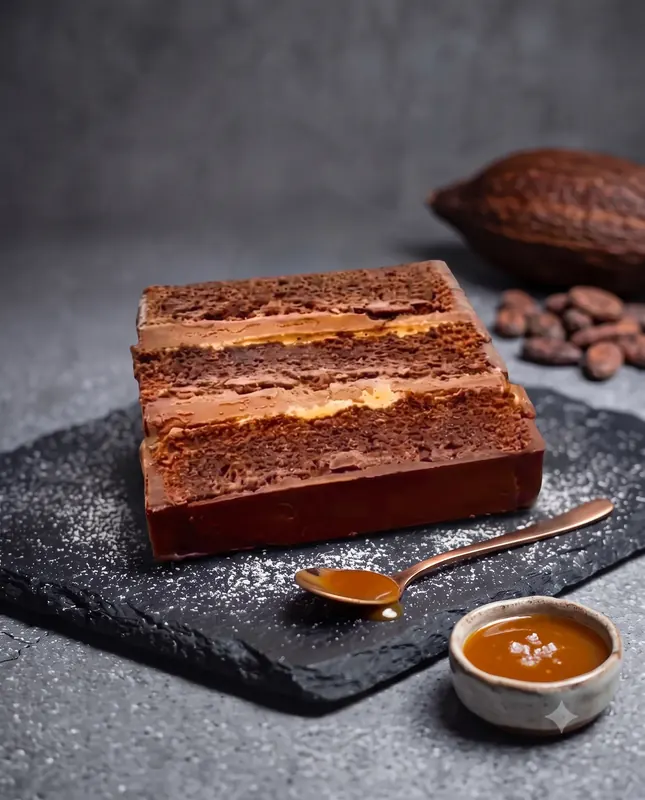 Chocolate & Caramel Cake Slice by Moi Doughssier